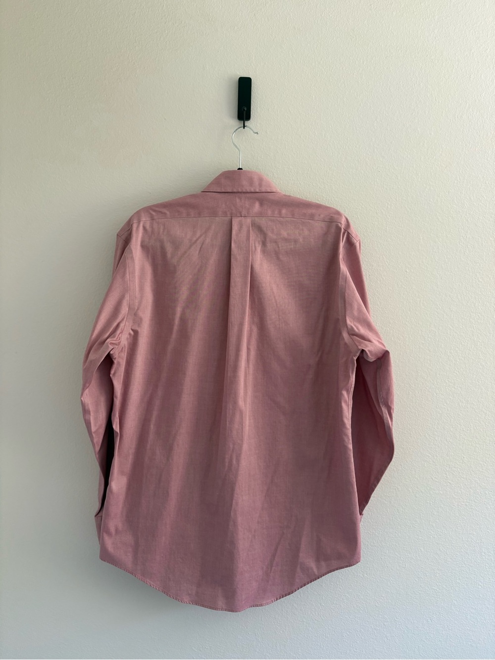 Men’s Lands' End No Iron Oxford Supima Button Down Shirt Light Red Heathered - Picture 9 of 10